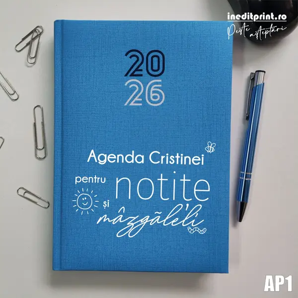Agenda personalizata 2026 mazgaleli - AP1 Datata C, Turcoaz