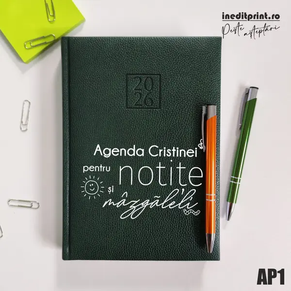 Agenda personalizata 2026 mazgaleli - AP1 DELUXE H, Edolo Verde