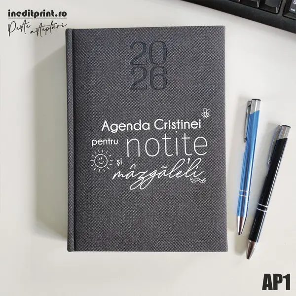 Agenda personalizata 2026 mazgaleli - AP1 DELUXE PREMIUM, Bard Gri
