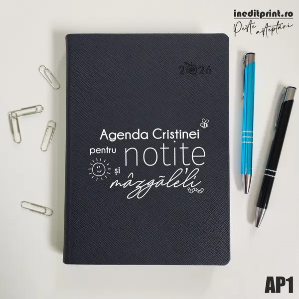Agenda personalizata 2026 mazgaleli - AP1 DELUXE PREMIUM, Ortisei Albastru