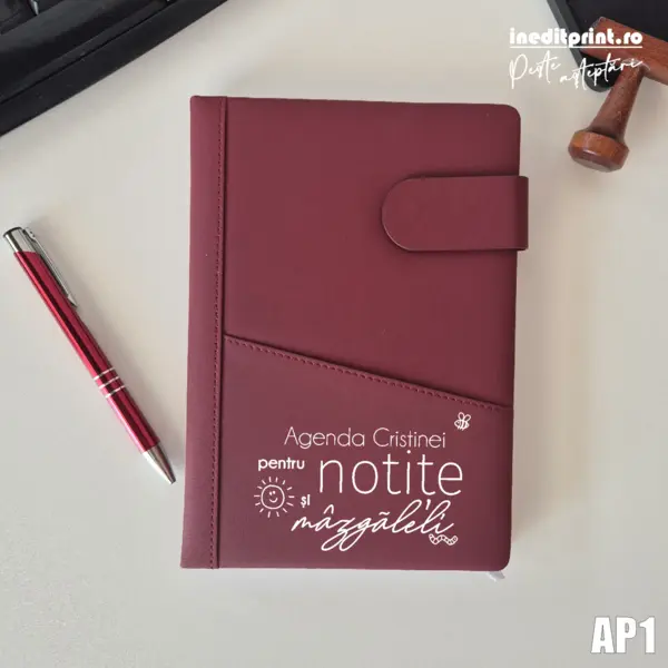 Agenda personalizata 2026 mazgaleli - AP1 NEDATATA AD, BORDO CB