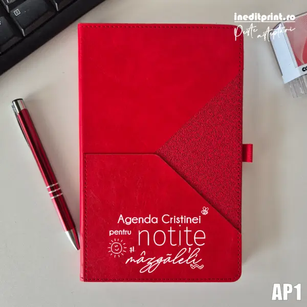 Agenda personalizata 2026 mazgaleli - AP1 NEDATATA AD, ROSU X-LINE