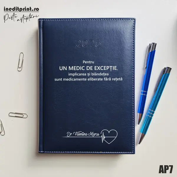 Agenda personalizata 2026 Medic de exceptie AP7 DELUXE H, Corinaldo Albastru