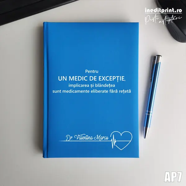 Agenda personalizata 2026 Medic de exceptie AP7 NEDATATA RT, Bleu