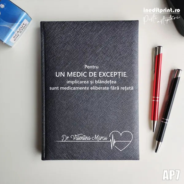 Agenda personalizata 2026 Medic de exceptie AP7 NEDATATA RT, Gri-Adria
