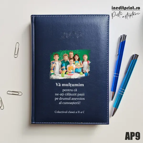 Agenda personalizata 2026 Multumiri AP9 DELUXE H, Corinaldo Albastru