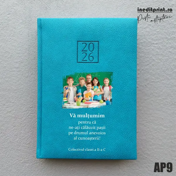 Agenda personalizata 2026 Multumiri AP9 DELUXE H, Edolo Turcoaz