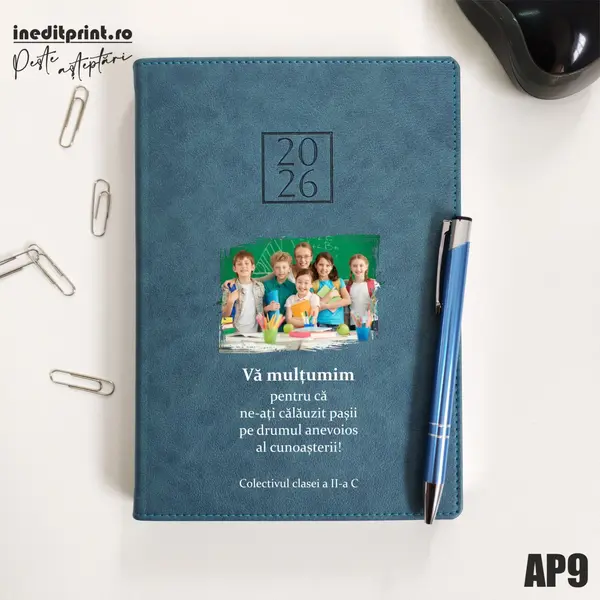 Agenda personalizata 2026 Multumiri AP9 DELUXE PREMIUM, Chianti Verde Cyprus