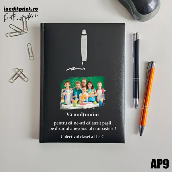 Agenda personalizata 2026 Multumiri AP9 NEDATATA H, NEGRU