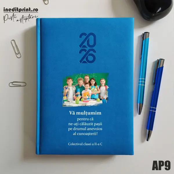 Agenda personalizata 2026 Multumiri AP9 STANDARD HT2, ALBASTRU DESCHIS