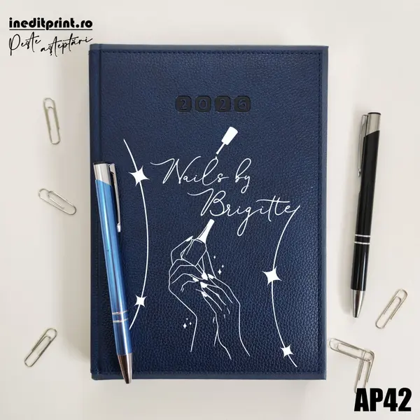 Agenda personalizata 2026 Nails By AP42 DELUXE PREMIUM, Alghero Albastru