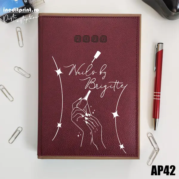 Agenda personalizata 2026 Nails By AP42 DELUXE PREMIUM, Alghero Bordo