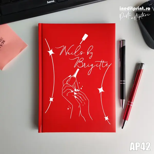 Agenda personalizata 2026 Nails By AP42 NEDATATA RT, Rosu