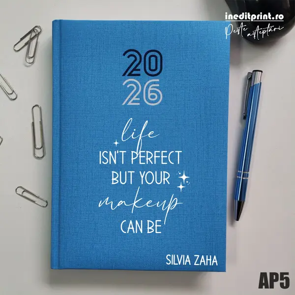 Agenda personalizata 2026 Perfect makeup AP5 Datata C, Turcoaz