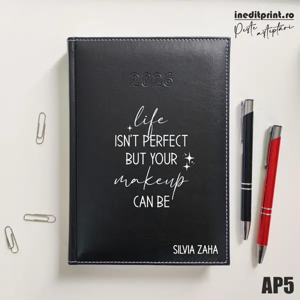 Agenda personalizata 2026 Perfect makeup AP5 DELUXE H, Corinaldo Negru