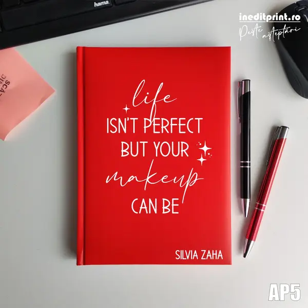 Agenda personalizata 2026 Perfect makeup AP5 NEDATATA RT, Rosu