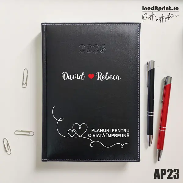 Agenda personalizata 2026 Planuri AP23 DELUXE H, Corinaldo Negru