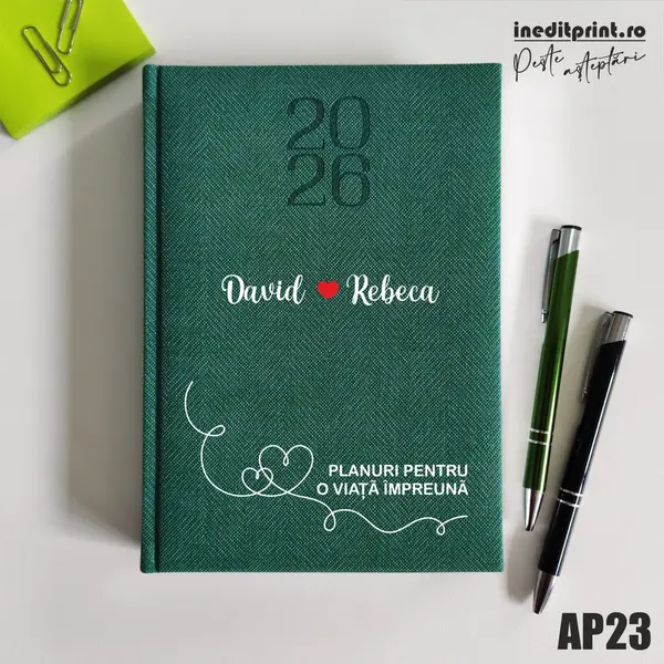 Agenda personalizata 2026 Planuri AP23 DELUXE PREMIUM, Bard Verde