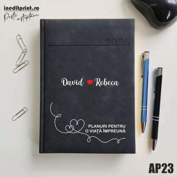 Agenda personalizata 2026 Planuri AP23 DELUXE PREMIUM, Chia Negru