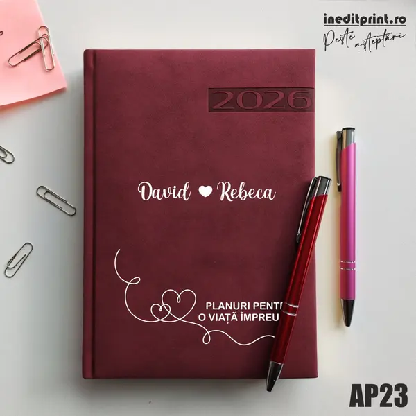 Agenda personalizata 2026 Planuri AP23 DELUXE PREMIUM, Teano Bordo