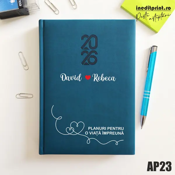 Agenda personalizata 2026 Planuri AP23 STANDARD HT2, Albastru Petrol