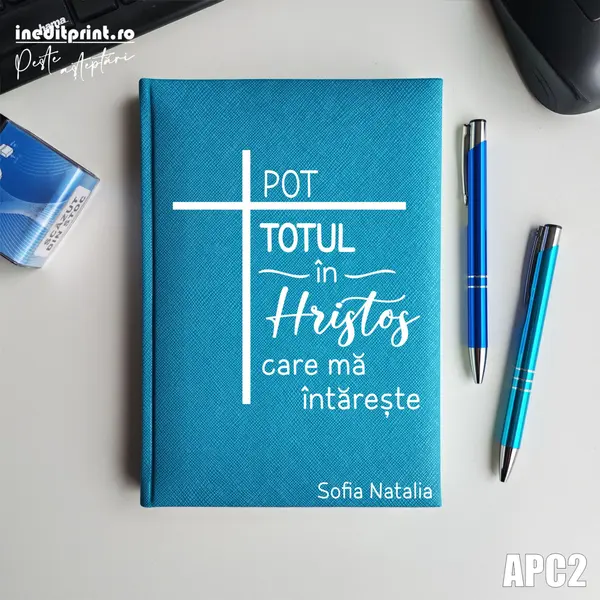 Agenda personalizata 2026 Pot totul in Hristos APC2 NEDATATA RT, Turcoaz-Adria