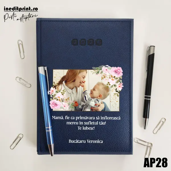 Agenda personalizata 2026 Primavara AP28 DELUXE PREMIUM, Alghero Albastru