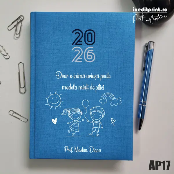 Agenda personalizata 2026 Profesoara AP17 Datata C, Turcoaz