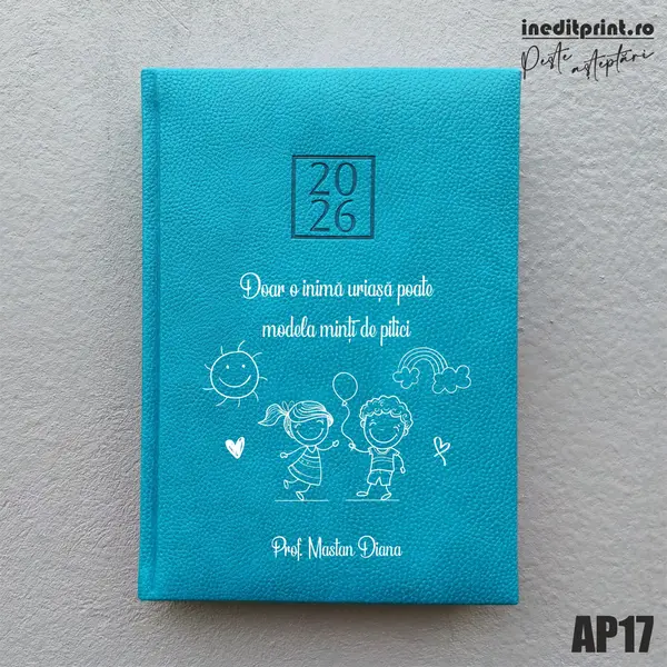 Agenda personalizata 2026 Profesoara AP17 DELUXE H, Edolo Turcoaz