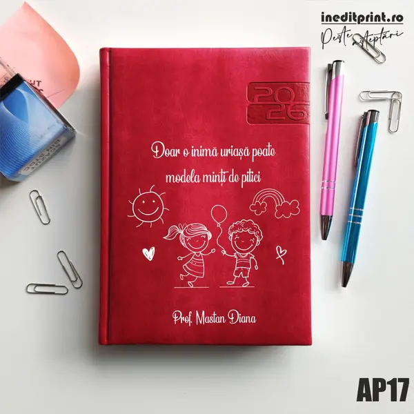Agenda personalizata 2026 Profesoara AP17 DELUXE PREMIUM, Narni Fucsia