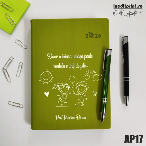 Agenda personalizata 2026 Profesoara AP17 DELUXE PREMIUM, Predaia Verde