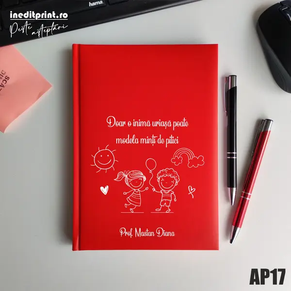 Agenda personalizata 2026 Profesoara AP17 NEDATATA RT, Rosu