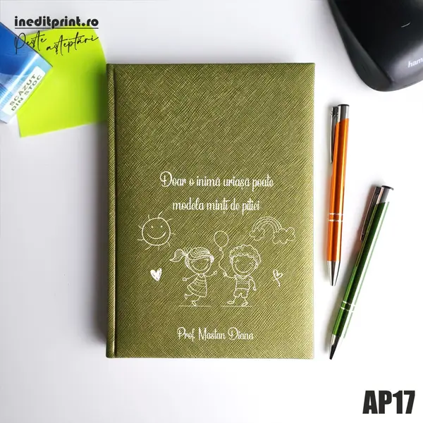 Agenda personalizata 2026 Profesoara AP17 NEDATATA RT, Verde-Adria