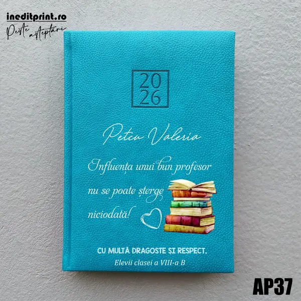 Agenda personalizata 2026 Profesor AP37 DELUXE H, Edolo Turcoaz