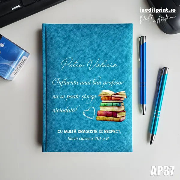 Agenda personalizata 2026 Profesor AP37 NEDATATA RT, Turcoaz-Adria