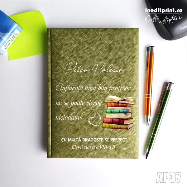 Agenda personalizata 2026 Profesor AP37 NEDATATA RT, Verde-Adria