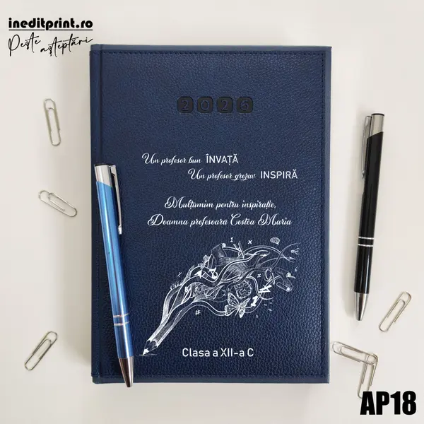Agenda personalizata 2026 Profesor grozav AP18 DELUXE PREMIUM, Alghero Albastru