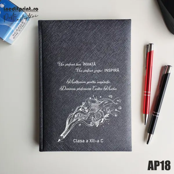 Agenda personalizata 2026 Profesor grozav AP18 NEDATATA RT, Gri-Adria