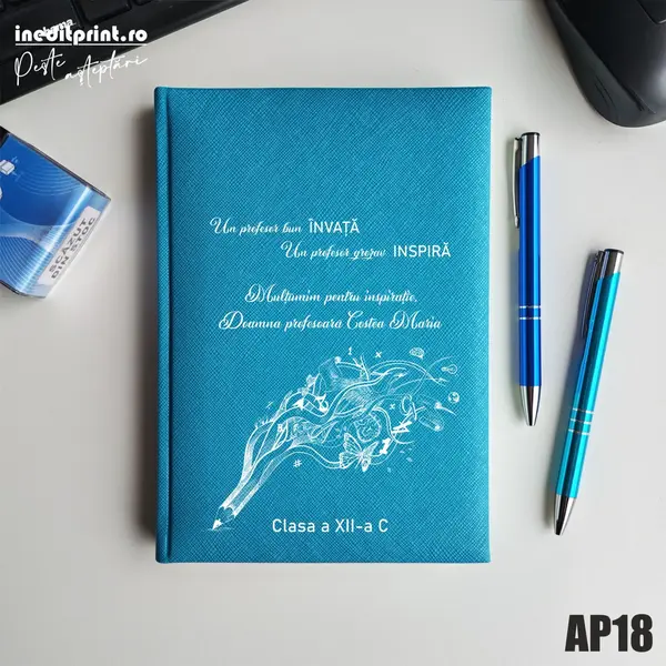 Agenda personalizata 2026 Profesor grozav AP18 NEDATATA RT, Turcoaz-Adria