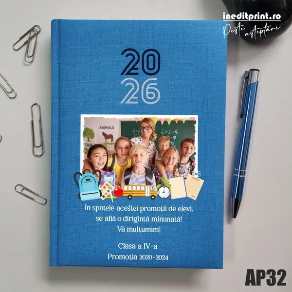 Agenda personalizata 2026 Profesori AP32 Datata C, Turcoaz