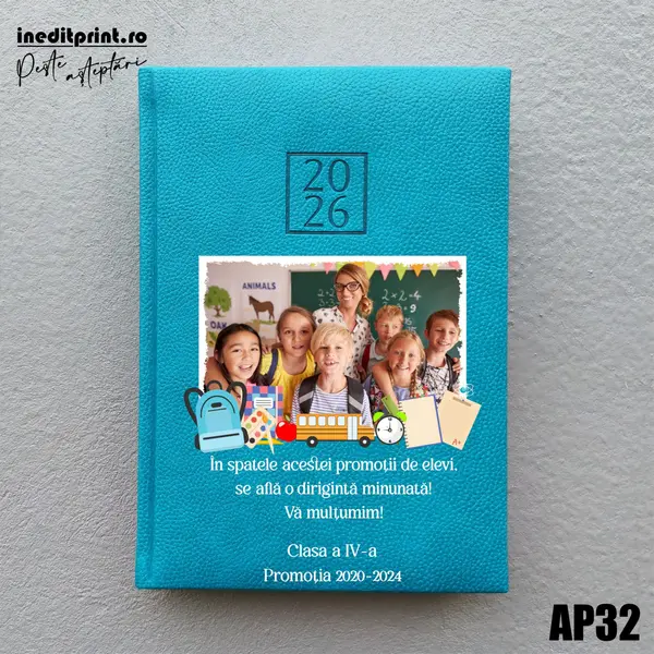 Agenda personalizata 2026 Profesori AP32 DELUXE H, Edolo Turcoaz