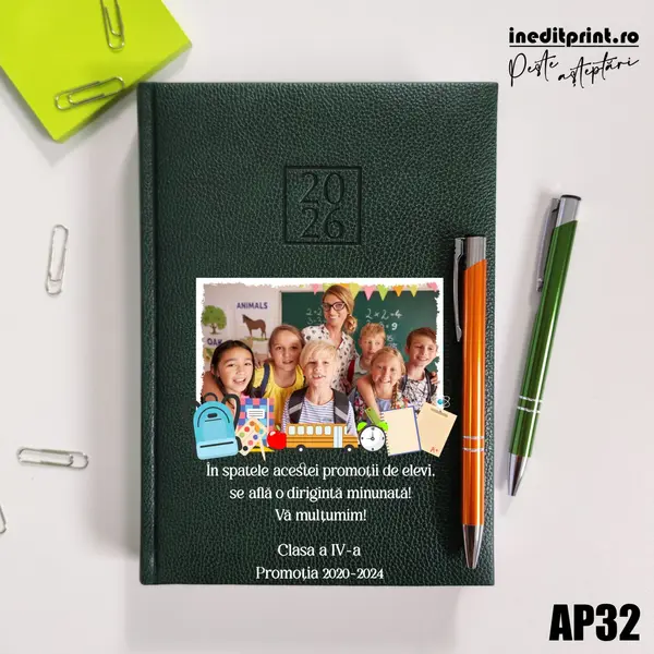 Agenda personalizata 2026 Profesori AP32 DELUXE H, Edolo Verde