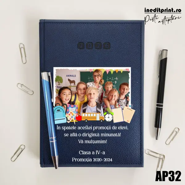 Agenda personalizata 2026 Profesori AP32 DELUXE PREMIUM, Alghero Albastru