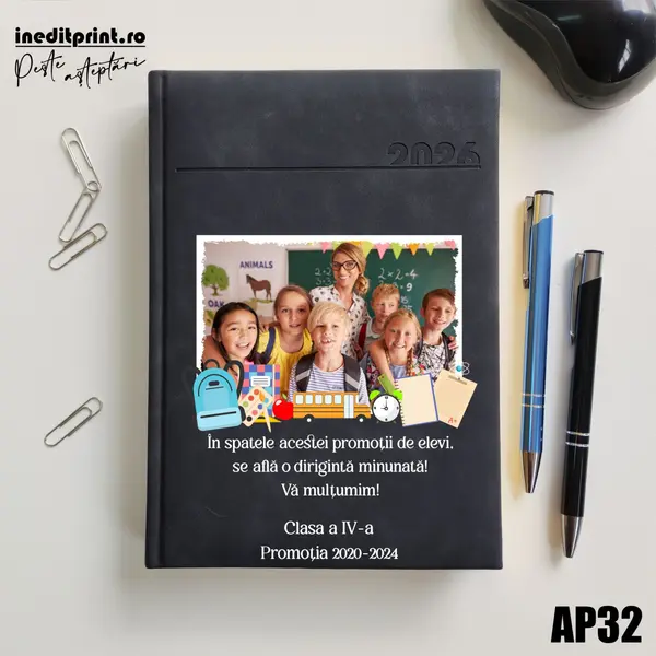 Agenda personalizata 2026 Profesori AP32 DELUXE PREMIUM, Chia Negru