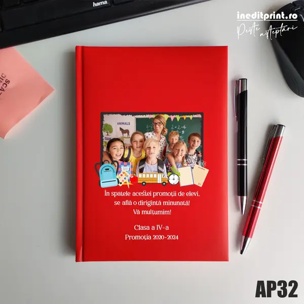 Agenda personalizata 2026 Profesori AP32 NEDATATA RT, Rosu