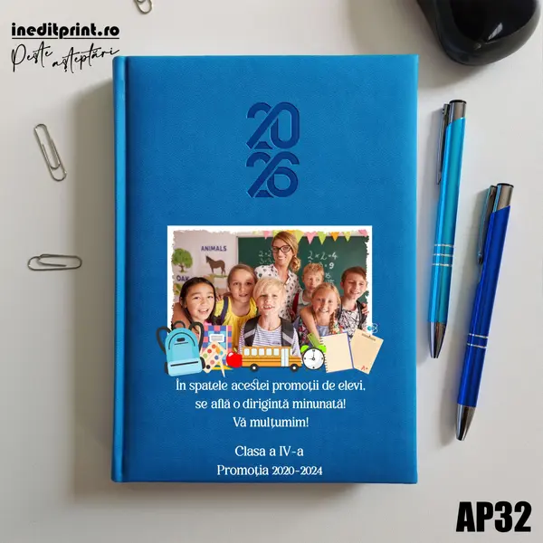 Agenda personalizata 2026 Profesori AP32 STANDARD HT2, ALBASTRU DESCHIS