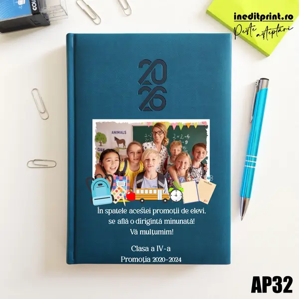 Agenda personalizata 2026 Profesori AP32 STANDARD HT2, Albastru Petrol