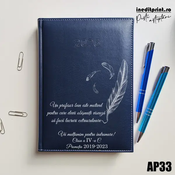 Agenda personalizata 2026 Profesori si elevi AP33 DELUXE H, Corinaldo Albastru