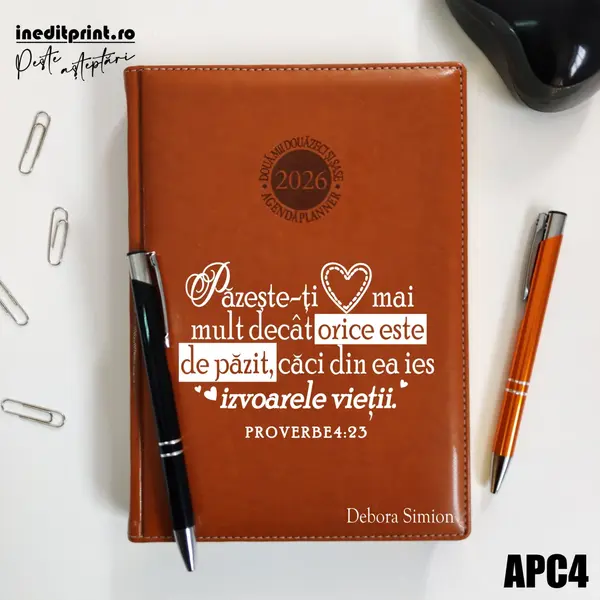 Agenda personalizata 2026 Proverbe 4:23 APC4 DELUXE PREMIUM, Amsterdam Maro
