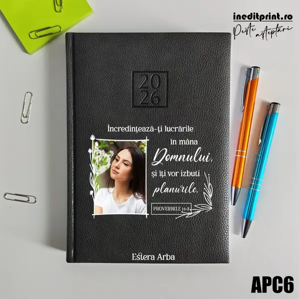 Agenda personalizata 2026 Proverbele 16:3 APC6 DELUXE H, Edolo Maro
